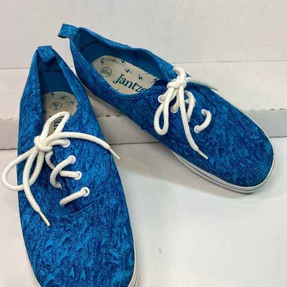 Jantzen Shoes - Jantzen Vintage Sneakers Boat shoe Electric Blue and White Women's Size 8